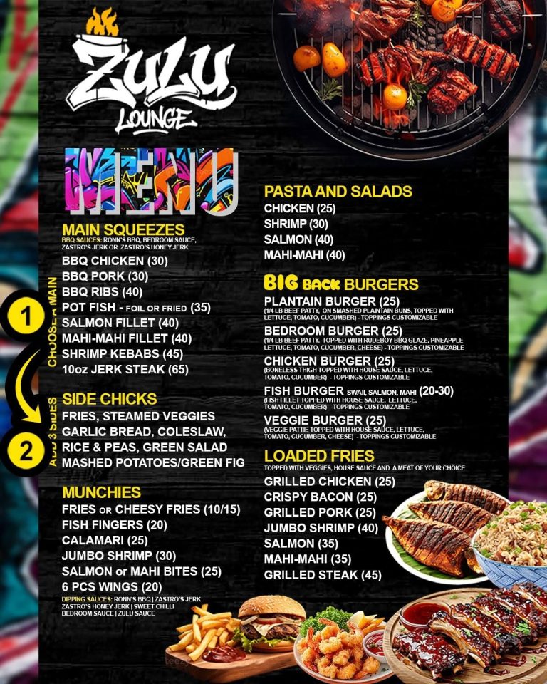 Zulu Lounge - Regular Menu